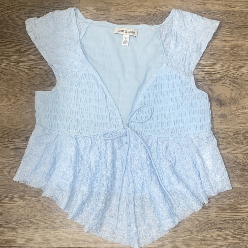 URBAN OUTFITTERS Light Blue Lace Women Top